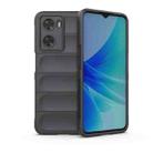 For OPPO A57 4G Global Magic Shield TPU + Flannel Phone Case(Dark Grey) - 1