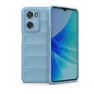 For OPPO A57 4G Global Magic Shield TPU + Flannel Phone Case(Light Blue) - 1