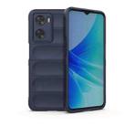 For OPPO A57 4G Global Magic Shield TPU + Flannel Phone Case(Dark Blue) - 1