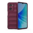 For OPPO A57 4G Global Magic Shield TPU + Flannel Phone Case(Wine Red) - 1