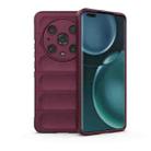 For Honor Magic4 Pro Magic Shield TPU + Flannel Phone Case(Wine Red) - 1