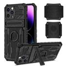 For iPhone 14 Pro Kickstand Detachable Armband Phone Case(Black) - 1