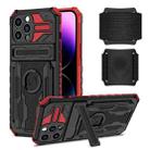 For iPhone 14 Pro Kickstand Detachable Armband Phone Case(Red) - 1