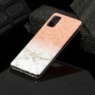 For Galaxy A41 Marble Pattern Soft TPU Protective Case(Rose Gold White) - 1