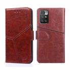 For Xiaomi Redmi 10 Geometric Stitching Horizontal Flip Leather Phone Case(Dark Brown) - 1