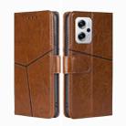 For Xiaomi Redmi Note 11T Pro 5G / Note 11T Pro+ 5G Geometric Stitching Horizontal Flip Leather Phone Case(Light Brown) - 1