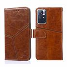 For Xiaomi Redmi Note11 5G  / Poco M4 Pro 5G Geometric Stitching Horizontal Flip Leather Phone Case(Light Brown) - 1