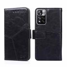 For Xiaomi Redmi Note11 Pro 5G / Note11 Pro+ 5G Geometric Stitching Horizontal Flip Leather Phone Case(Black) - 1