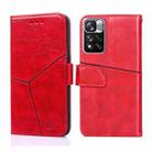 For Xiaomi Redmi Note11 Pro 5G / Note11 Pro+ 5G Geometric Stitching Horizontal Flip Leather Phone Case(Red) - 1