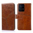 For Xiaomi Mi Mix 4 Geometric Stitching Horizontal Flip Leather Phone Case(Light Brown) - 1