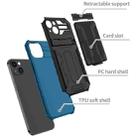 For iPhone 14 Plus Kickstand Armor Card Wallet Phone Case (Blue) - 3