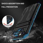 For iPhone 14 Plus Kickstand Armor Card Wallet Phone Case (Blue) - 5