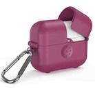 For AirPods 3 Magic Box Wireless Earphone Protective Case with Hook(Wine Red) - 1