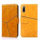 For Sony Xperia Ace II Geometric Stitching Horizontal Flip Leather Phone Case(Yellow) - 1