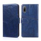 For Sony Xperia Ace II Geometric Stitching Horizontal Flip Leather Phone Case(Blue) - 1