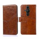 For Sony Xperia Pro-I Geometric Stitching Horizontal Flip Leather Phone Case(Light Brown) - 1