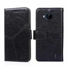 For Nokia C20 Plus Geometric Stitching Horizontal Flip Leather Phone Case(Black) - 1