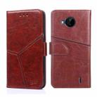 For Nokia C20 Plus Geometric Stitching Horizontal Flip Leather Phone Case(Dark Brown) - 1