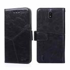 For Nokia C01 Plus / C1 2nd Edition Geometric Stitching Horizontal Flip Leather Phone Case(Black) - 1