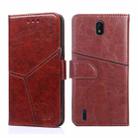 For Nokia C01 Plus / C1 2nd Edition Geometric Stitching Horizontal Flip Leather Phone Case(Dark Brown) - 1