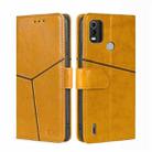 For Nokia C21 Plus Geometric Stitching Horizontal Flip Leather Phone Case(Yellow) - 1