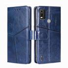 For Nokia C21 Plus Geometric Stitching Horizontal Flip Leather Phone Case(Blue) - 1