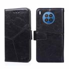 For Huawei nova 8i Geometric Stitching Horizontal Flip Leather Phone Case(Black) - 1