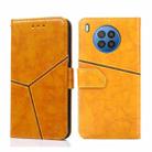 For Huawei nova 8i Geometric Stitching Horizontal Flip Leather Phone Case(Yellow) - 1