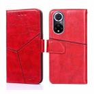 For Huawei nova 9 Geometric Stitching Horizontal Flip Leather Phone Case(Red) - 1