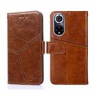 For Huawei nova 9 Geometric Stitching Horizontal Flip Leather Phone Case(Light Brown) - 1