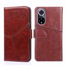 For Huawei nova 9 Geometric Stitching Horizontal Flip Leather Phone Case(Dark Brown) - 1