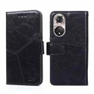 For Honor 50 Pro Geometric Stitching Horizontal Flip Leather Phone Case(Black) - 1