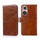 For Honor 50 Pro Geometric Stitching Horizontal Flip Leather Phone Case(Light Brown) - 1