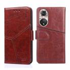 For Honor 50 Pro Geometric Stitching Horizontal Flip Leather Phone Case(Dark Brown) - 1