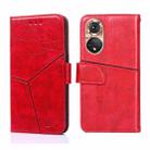 For Honor 50 Geometric Stitching Horizontal Flip Leather Phone Case(Red) - 1