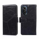 For Honor 50 SE Geometric Stitching Horizontal Flip Leather Phone Case(Black) - 1