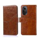 For Honor 50 SE Geometric Stitching Horizontal Flip Leather Phone Case(Light Brown) - 1