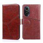 For Honor 50 SE Geometric Stitching Horizontal Flip Leather Phone Case(Dark Brown) - 1