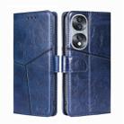 For Honor 70 Geometric Stitching Horizontal Flip Leather Phone Case(Blue) - 1