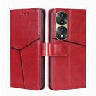 For Honor 70 Pro / 70 Pro+ Geometric Stitching Horizontal Flip Leather Phone Case(Red) - 1