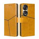 For Honor 70 Pro / 70 Pro+ Geometric Stitching Horizontal Flip Leather Phone Case(Yellow) - 1