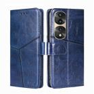 For Honor 70 Pro / 70 Pro+ Geometric Stitching Horizontal Flip Leather Phone Case(Blue) - 1