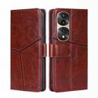 For Honor 70 Pro / 70 Pro+ Geometric Stitching Horizontal Flip Leather Phone Case(Dark Brown) - 1