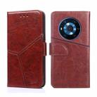 For Honor Magic3 Geometric Stitching Horizontal Flip Leather Phone Case(Dark Brown) - 1