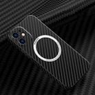 For iPhone 11 Carbon Fiber Texture MagSafe Magnetic Phone Case (Black) - 1