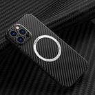 For iPhone 11 Pro Carbon Fiber Texture MagSafe Magnetic Phone Case (Black) - 1