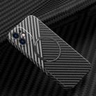 For iPhone 12 Carbon Fiber Texture MagSafe Magnetic Phone Case(Black Silver) - 1