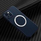 For iPhone 13 Carbon Fiber Texture MagSafe Magnetic Phone Case(Blue) - 1