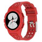 For Samsung Galaxy Watch4 44mm Silicone Integrated Watch Band(Red) - 1