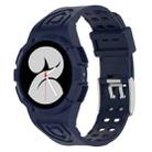 For Samsung Galaxy Watch4 44mm Silicone Integrated Watch Band(Dark Blue) - 1